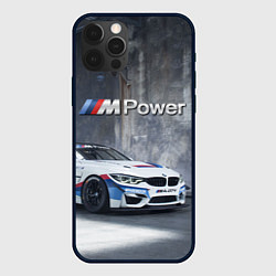 Чехол для iPhone 12 Pro BMW M4 GT4 - racing team - motorsport, цвет: 3D-черный