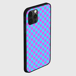 Чехол для iPhone 12 Pro Фиолетовые и голубые квадратики, цвет: 3D-черный — фото 2