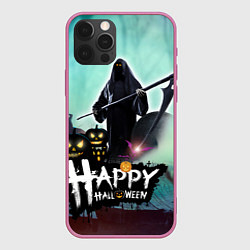 Чехол для iPhone 12 Pro Хэллоуин приходит ночью, цвет: 3D-малиновый