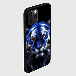Чехол для iPhone 12 Pro Синий неоновый тигр, цвет: 3D-черный — фото 2