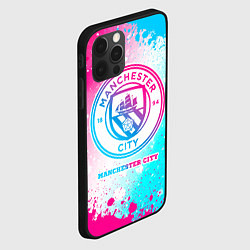 Чехол для iPhone 12 Pro Manchester City neon gradient style, цвет: 3D-черный — фото 2