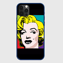 Чехол для iPhone 12 Pro Ретро портрет Мэрилин Монро, цвет: 3D-тёмно-синий