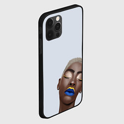 Чехол для iPhone 12 Pro Портрет афро девушки, цвет: 3D-черный — фото 2