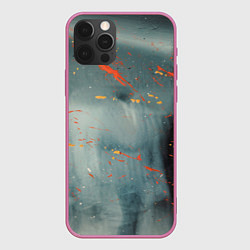 Чехол для iPhone 12 Pro Абстрактное множество костюмов в тумане и краски, цвет: 3D-малиновый