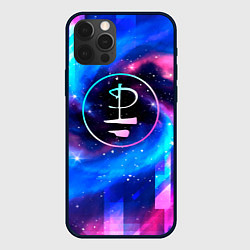 Чехол для iPhone 12 Pro Pink Floyd неоновый космос, цвет: 3D-черный