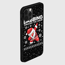 Чехол для iPhone 12 Pro Santa dabbing, through the snow, цвет: 3D-черный — фото 2