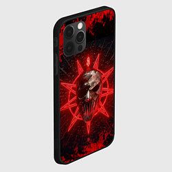 Чехол для iPhone 12 Pro Slipknot red satan star, цвет: 3D-черный — фото 2