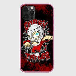 Чехол для iPhone 12 Pro Slipknot skull, цвет: 3D-малиновый