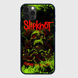 Чехол для iPhone 12 Pro Slipknot green череп, цвет: 3D-черный