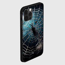 Чехол для iPhone 12 Pro Halloween - паутина на фоне мрачного неба, цвет: 3D-черный — фото 2