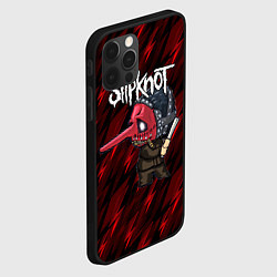 Чехол для iPhone 12 Pro Slipknot красные молнии, цвет: 3D-черный — фото 2