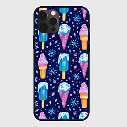 Чехол для iPhone 12 Pro Новогоднее мороженое, цвет: 3D-черный