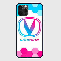 Чехол для iPhone 12 Pro Changan neon gradient style, цвет: 3D-черный