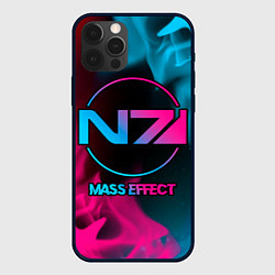 Чехол для iPhone 12 Pro Mass Effect - neon gradient, цвет: 3D-черный