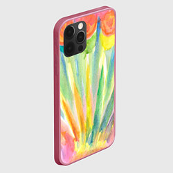 Чехол для iPhone 12 Pro Акварельная абстракция цветение, цвет: 3D-малиновый — фото 2