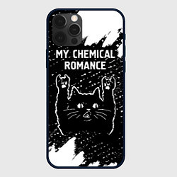 Чехол для iPhone 12 Pro Группа My Chemical Romance и рок кот, цвет: 3D-черный