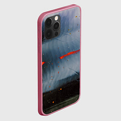 Чехол для iPhone 12 Pro Абстрактный синий туман и мазки красок, цвет: 3D-малиновый — фото 2
