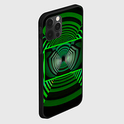 Чехол для iPhone 12 Pro Зелёный туннель - оптическая иллюзия, цвет: 3D-черный — фото 2