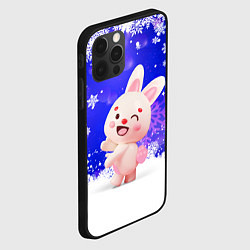 Чехол для iPhone 12 Pro Заяц и снежинки, цвет: 3D-черный — фото 2