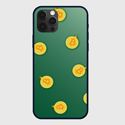 Чехол для iPhone 12 Pro Елочное украшение биткоин, цвет: 3D-черный