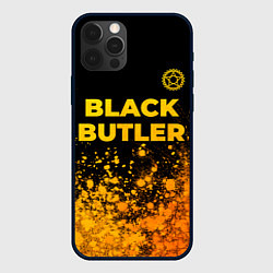 Чехол для iPhone 12 Pro Black Butler - gold gradient: символ сверху, цвет: 3D-черный