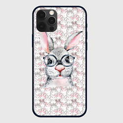 Чехол для iPhone 12 Pro Кролик в очках 2023, цвет: 3D-черный