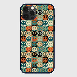 Чехол для iPhone 12 Pro Peace symbol pattern, цвет: 3D-черный