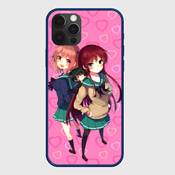 Чехол для iPhone 12 Pro Повелитель тьмы на подработке - Эми и Сасаки, цвет: 3D-тёмно-синий