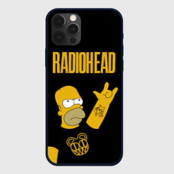 Чехол для iPhone 12 Pro Radiohead Гомер Симпсон рокер, цвет: 3D-черный