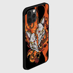 Чехол для iPhone 12 Pro Огненная маска кицунэ, цвет: 3D-черный — фото 2