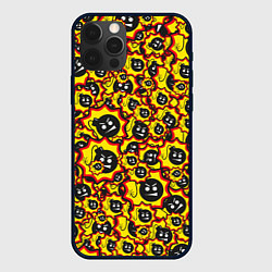 Чехол для iPhone 12 Pro Serious Sam logo pattern, цвет: 3D-черный