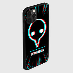 Чехол для iPhone 12 Pro Символ Evangelion в стиле glitch на темном фоне, цвет: 3D-черный — фото 2