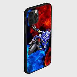 Чехол для iPhone 12 Pro Yamaha мотогонки - огонь инь-янь, цвет: 3D-черный — фото 2