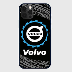 Чехол для iPhone 12 Pro Volvo в стиле Top Gear со следами шин на фоне, цвет: 3D-черный