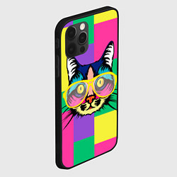 Чехол для iPhone 12 Pro Кот в стиле поп-арт, цвет: 3D-черный — фото 2