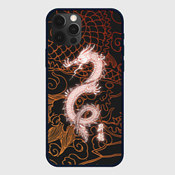 Чехол для iPhone 12 Pro Японский неоновый дракон, цвет: 3D-черный