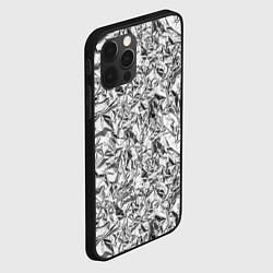 Чехол для iPhone 12 Pro Текстура мятой алюминиевой фольги, цвет: 3D-черный — фото 2