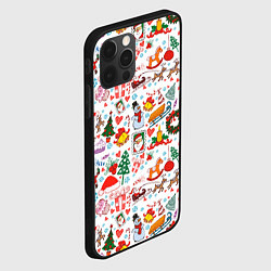 Чехол для iPhone 12 Pro Новогодние символы, цвет: 3D-черный — фото 2