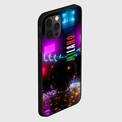 Чехол для iPhone 12 Pro Неоновые улицы ночного Милана, цвет: 3D-черный — фото 2