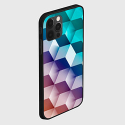 Чехол для iPhone 12 Pro Объёмные разноцветные кубы, цвет: 3D-черный — фото 2
