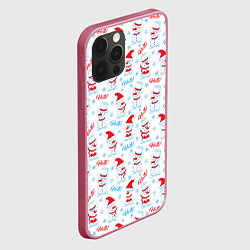 Чехол для iPhone 12 Pro Снеговики - hello, цвет: 3D-малиновый — фото 2