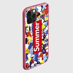 Чехол для iPhone 12 Pro Экспрессивный летний паттерн, цвет: 3D-малиновый — фото 2