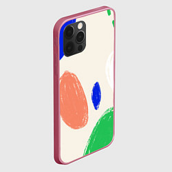 Чехол для iPhone 12 Pro Разноцветные пятна, цвет: 3D-малиновый — фото 2