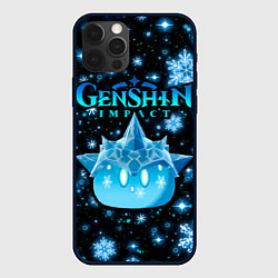 Чехол для iPhone 12 Pro Крио слайм в снежинках, цвет: 3D-черный