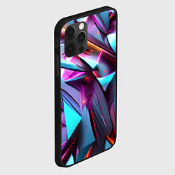 Чехол для iPhone 12 Pro Осколки голубовато-металлические, цвет: 3D-черный — фото 2