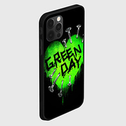 Чехол для iPhone 12 Pro Green day heart nails, цвет: 3D-черный — фото 2