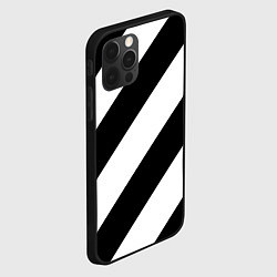 Чехол для iPhone 12 Pro Черно-белые полосы, цвет: 3D-черный — фото 2