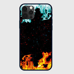 Чехол для iPhone 12 Pro Два костра, цвет: 3D-черный