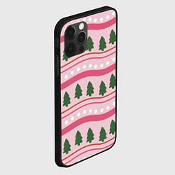Чехол для iPhone 12 Pro Новогодний свитер: розовый, цвет: 3D-черный — фото 2