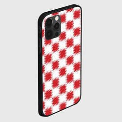 Чехол для iPhone 12 Pro Красно-белый узор, цвет: 3D-черный — фото 2